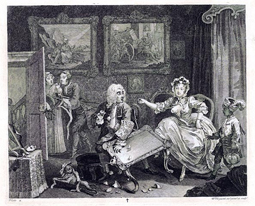 Hogarth, William　（1697-1764）<br />
A Harlot's Progress, The Quarrel with her Jew Protector　1732/1800-10
