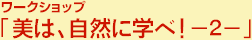 ワークショップ「美は自然に学べ！2」