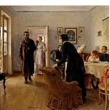 イリヤ・レーピン《思いがけなく》1884-88年cThe State Tretyakov Gallery