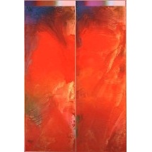 加納光於《赤の中の緑》1982年 作家蔵