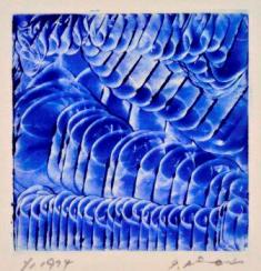 一原有徳〈銅のメモ〉より 1974年 モノタイプ銅版 当館蔵
