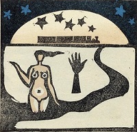 谷中安規《旅》（『方寸版画 幻想集』8）1933年 木版