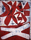 斎藤義重≪鬼≫油彩、合板　1957年　当館蔵