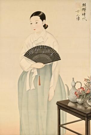 加藤松林人 《朝鮮時代女人像》　1920年代　紙本彩色　黄正洙コレクション