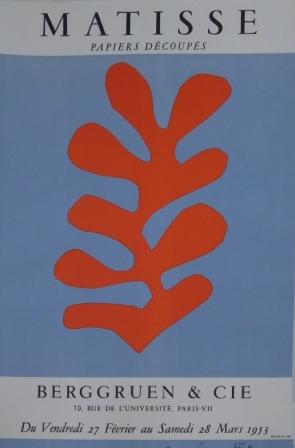 アンリ・マティス　「マティス切り絵展」、パリ、ベルグリュアン画廊　1953年　個人蔵