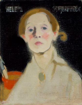 ヘレン・シャルフベック 《黒い背景の自画像》 1915年 油彩・カンヴァス フィンランド国立アテネウム美術館 Herman and Elisabeth Hallonblad Collection, Ateneum Art Museum, Finnish National Gallery/Hannu Aaltonen