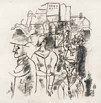 松本竣介《街にて》1938年　当館蔵